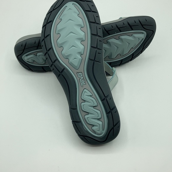 Teva Elzada Leather Slide Gray Mist Sandals - Picture 4 of 7